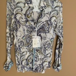 Cino Madrid Floral Print Cotton Shirt. NWT Size Large